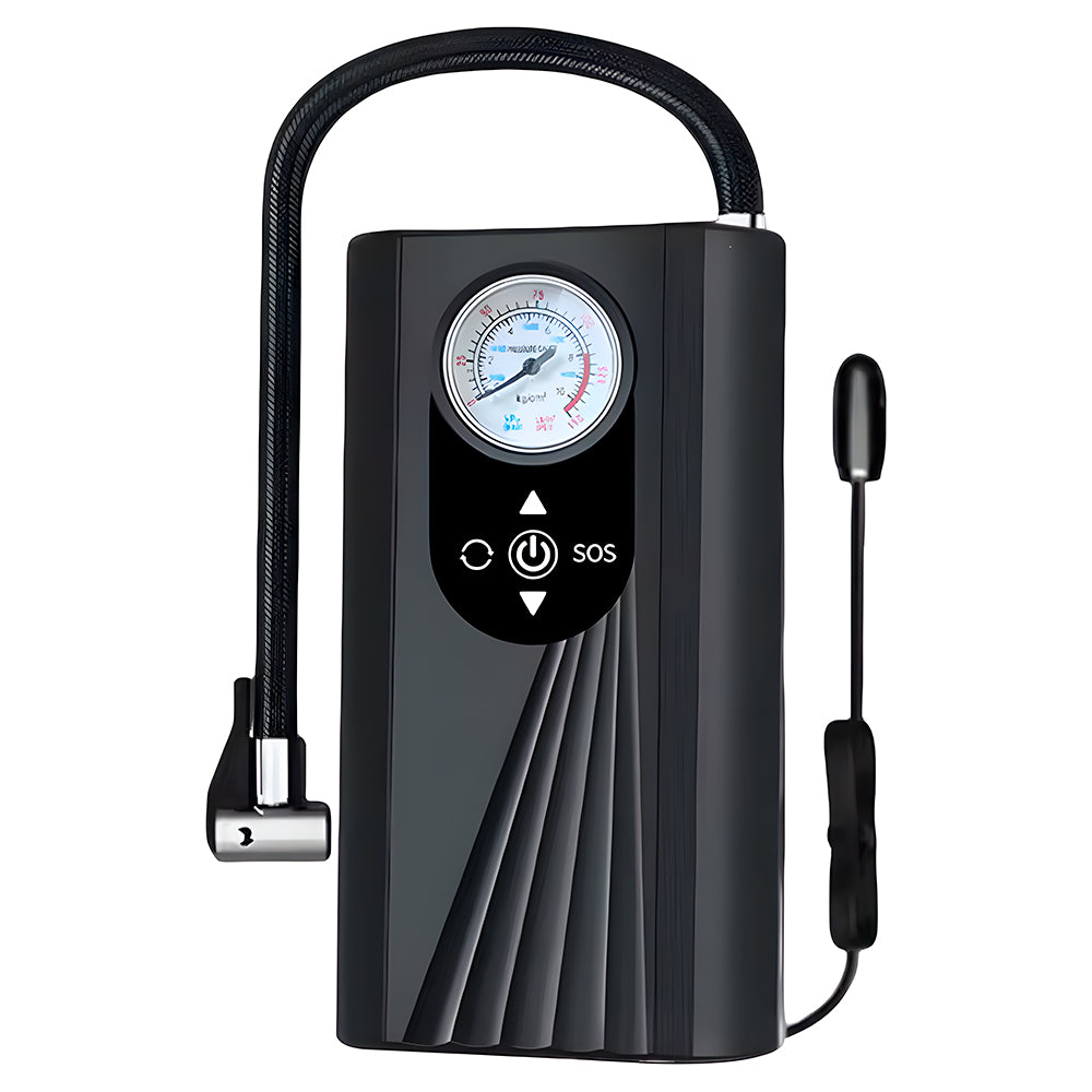 Mini Compressor de Ar, Automotivo, Portátil, Para Moto, Bicicleta, Carro, 150PSI, 4.7V, Preto